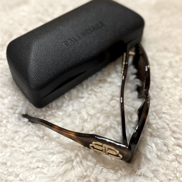 Balenciaga Paris Square Sunglasseses Tortoise Shell Brown - Picture 4 of 4